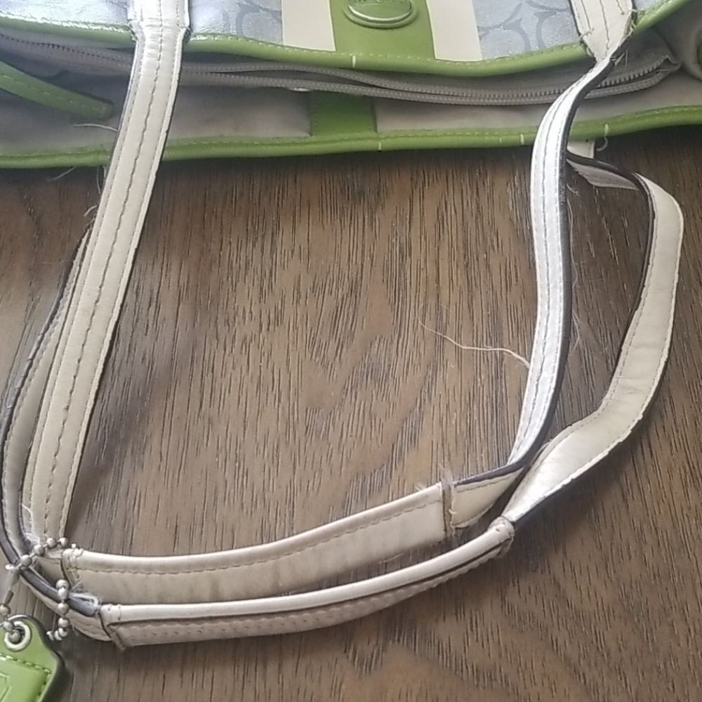 EUC Oversized Coach bag handbag blue green - Picture 8 of 8